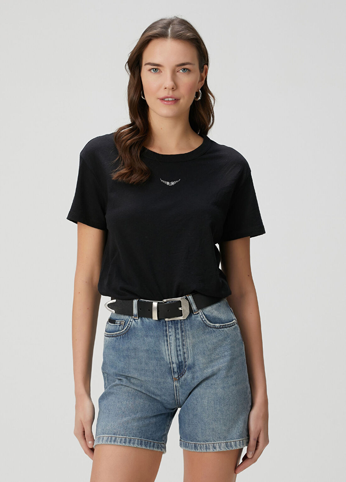 Zadig&Voltaire Marta Siyah Logo Detaylı T-shirt