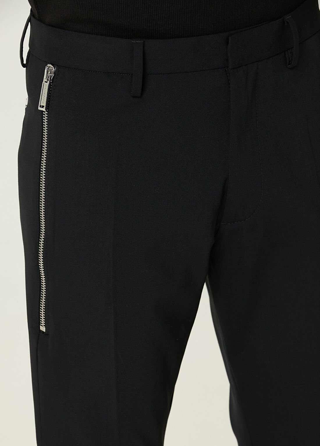 Dsquared2 Headquarter Skinny Siyah Yün Techno Pantolon görsel 4