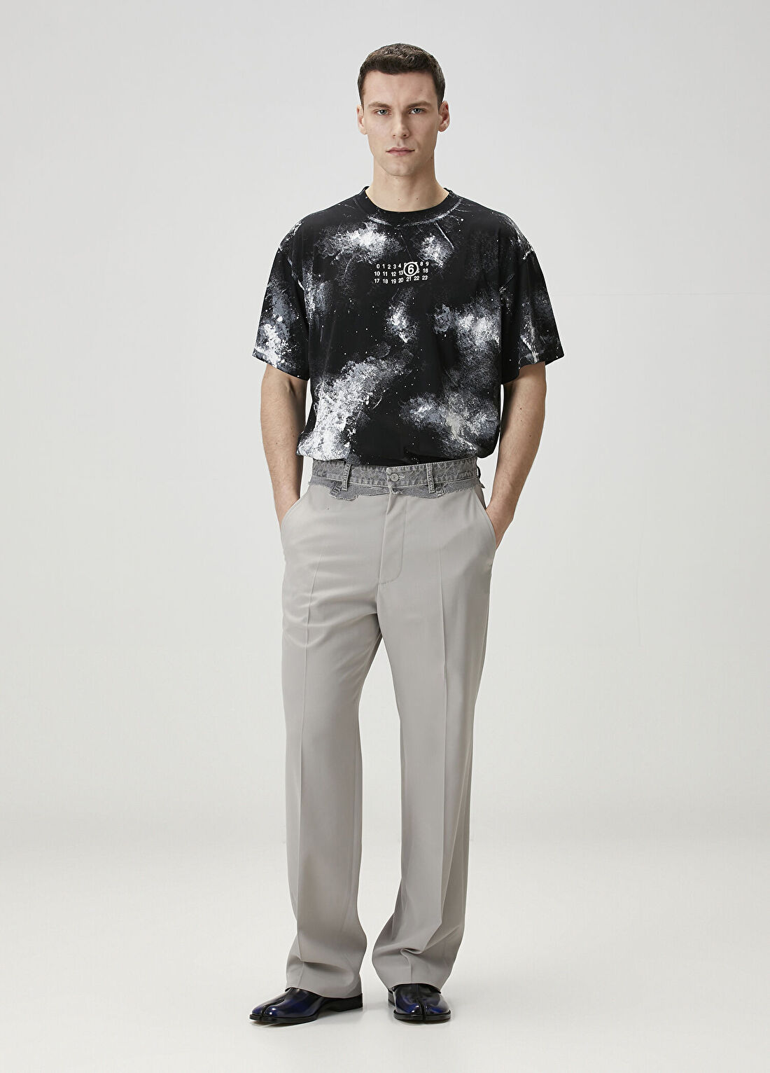 MM6 Maison Margiela Gri Denim Garnili Pantolon