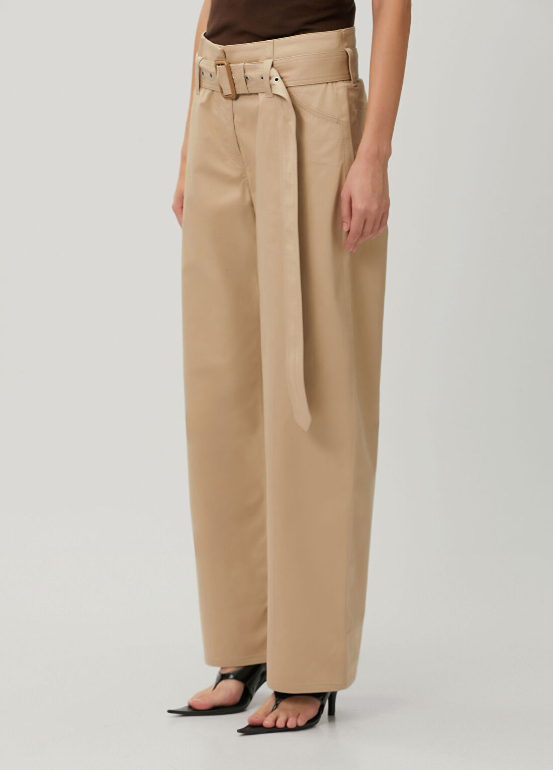 Acne Studios Regular Fit Bej Twill Pantolon görsel 2