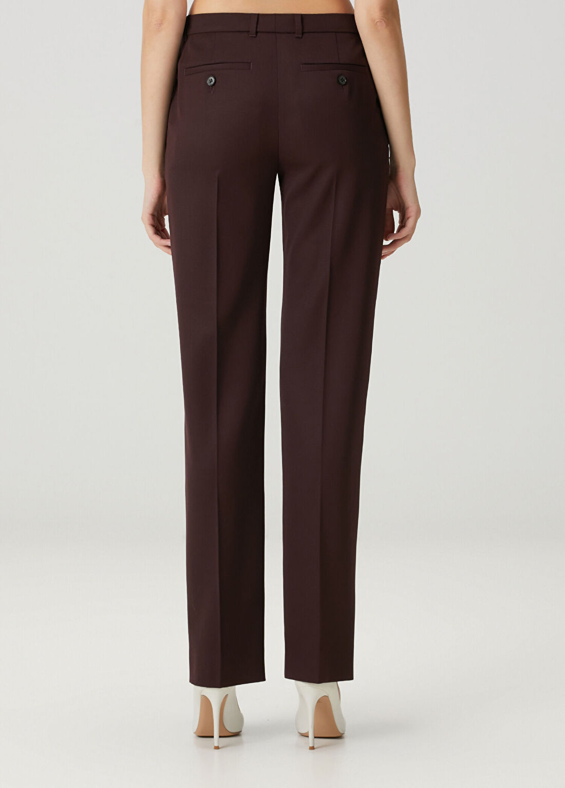 McQueen Bordo Yün Pantolon görsel 4