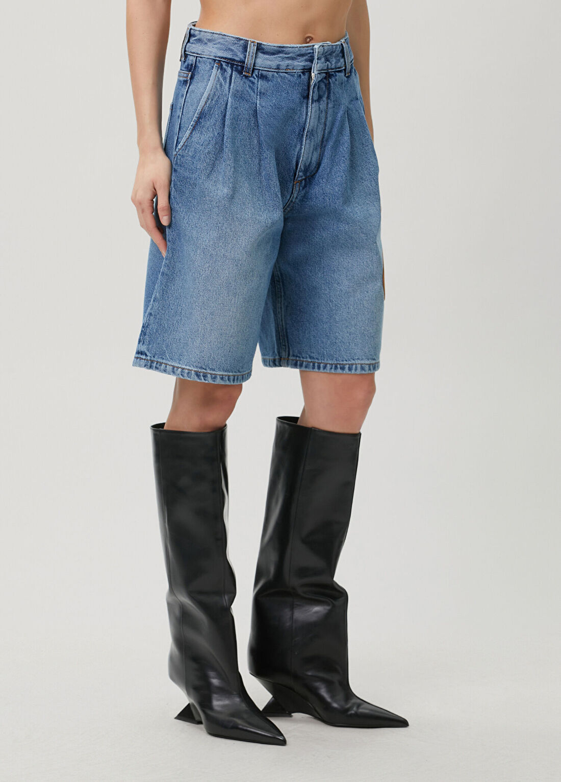 Off-White Mavi Denim Şort görsel 3