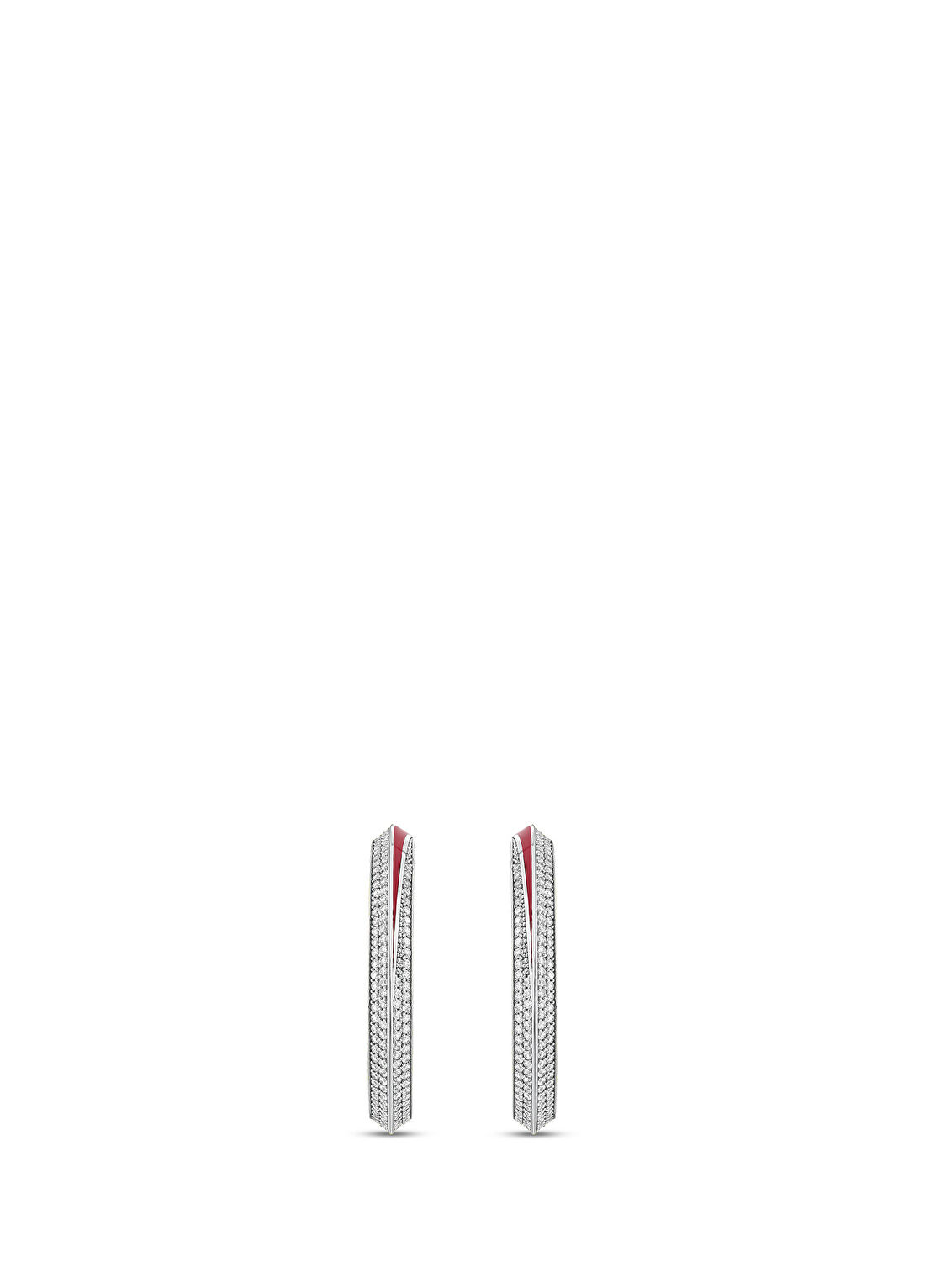 Braelyn London Ruby Halo 925 Ayar Gümüş Üzeri Rhodium Kaplama Halka Kadın Küpe