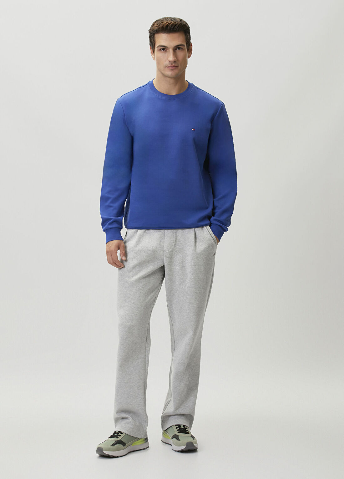 Tommy Hilfiger Essential Mavi Sweatshirt görsel 2
