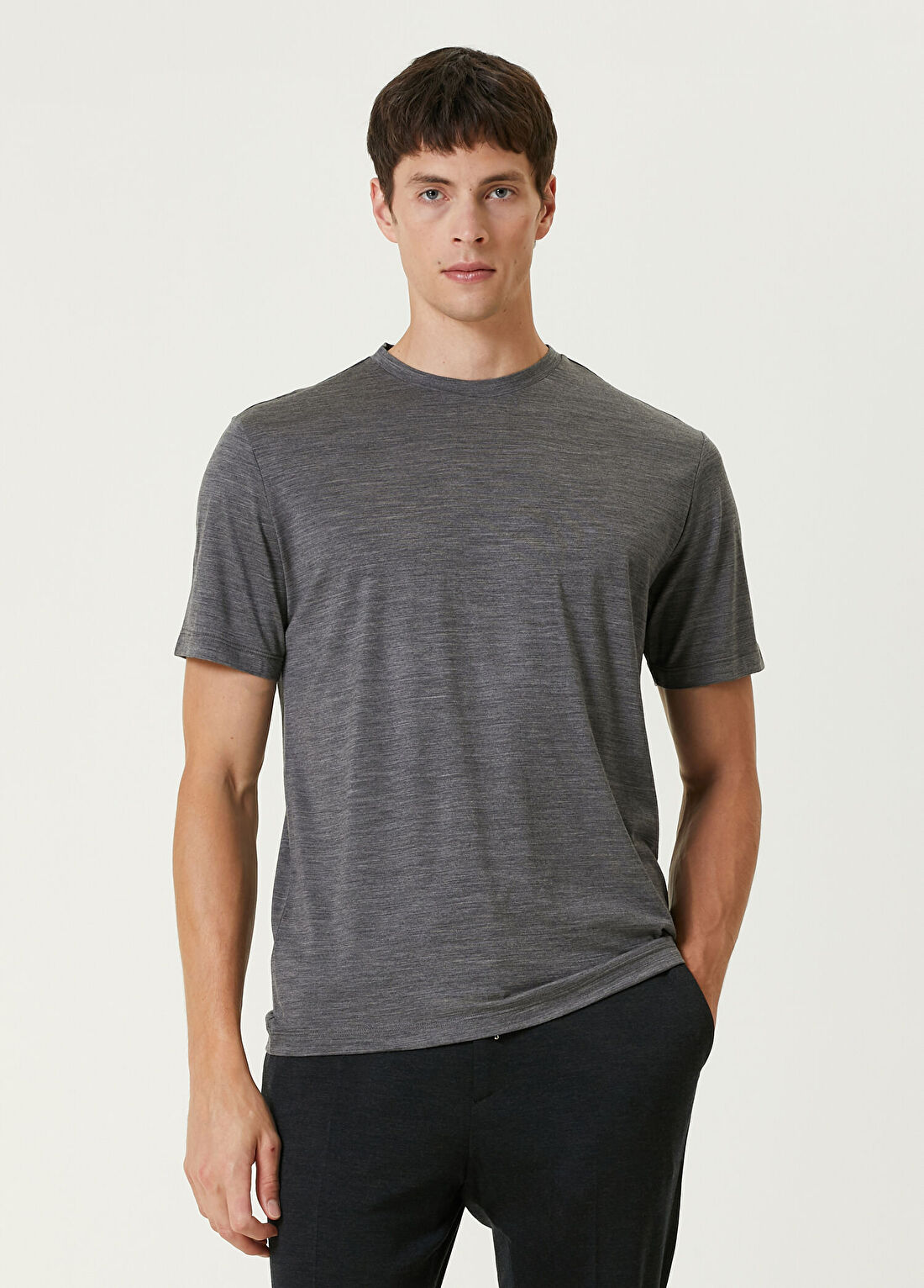 Maurizio Baldassari Gri Yün Basic T-shirt