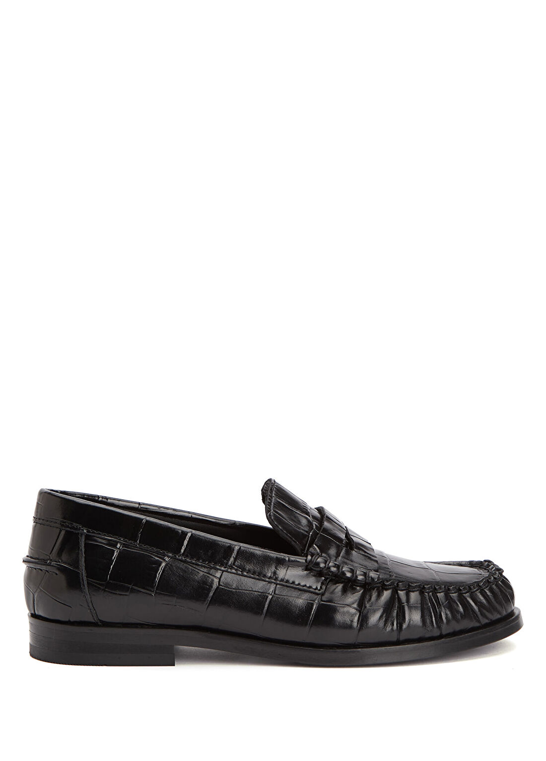 Beymen Collection Siyah Krokodil Dokulu Kadın Deri Loafer