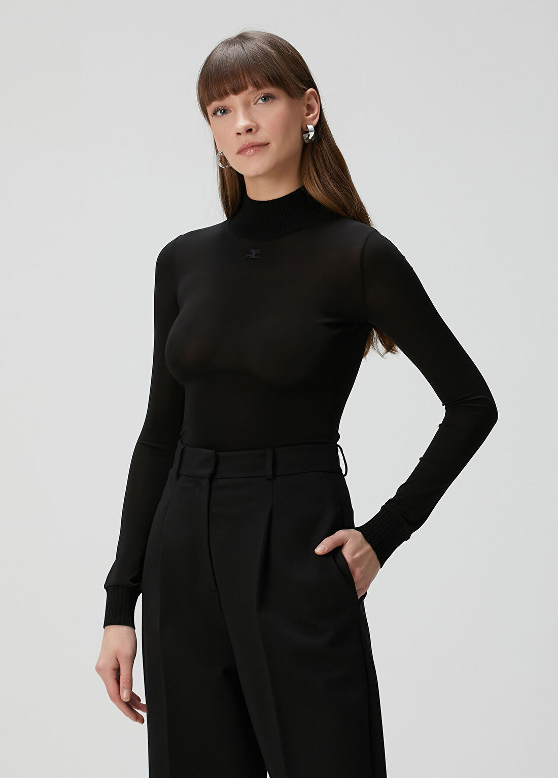 Courreges Siyah Transparan Triko