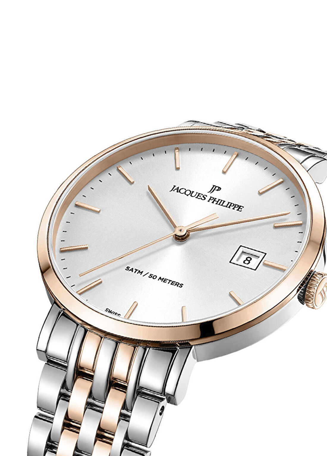 Jacques Philippe JPQGS957328RG Metalik Gri Rose Gold Çelik Erkek Kol Saati görsel 3