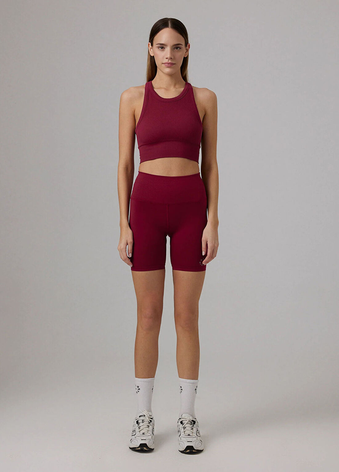 Glo Studio Zola Seamless Bordeaux Kadın Spor Crop Body