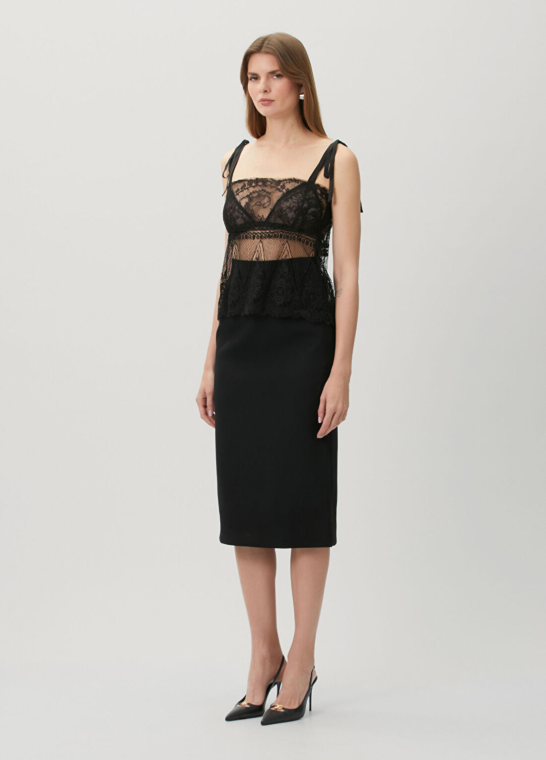 Dolce&Gabbana Siyah Dantelli Bluz görsel 2