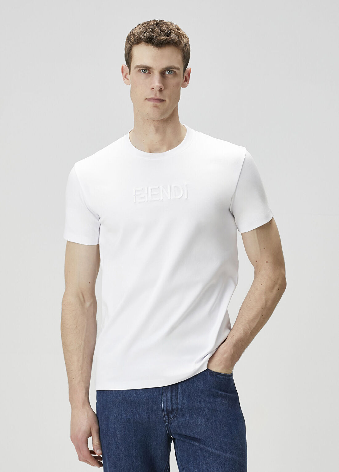 Fendi Slim Fit Beyaz T-shirt