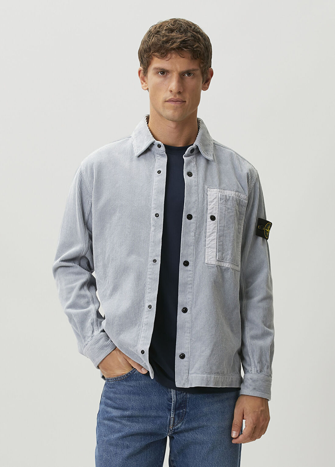 Stone Island Açık Mavi Fitilli Kadife Dış Gömlek