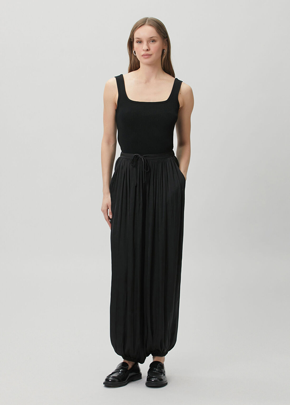 AllSaints Eshe Siyah Baggy Pantolon