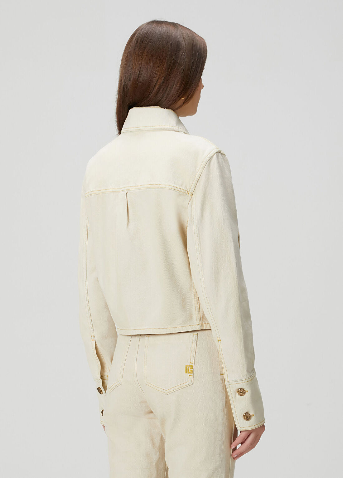 Balmain Bej Denim Ceket görsel 4