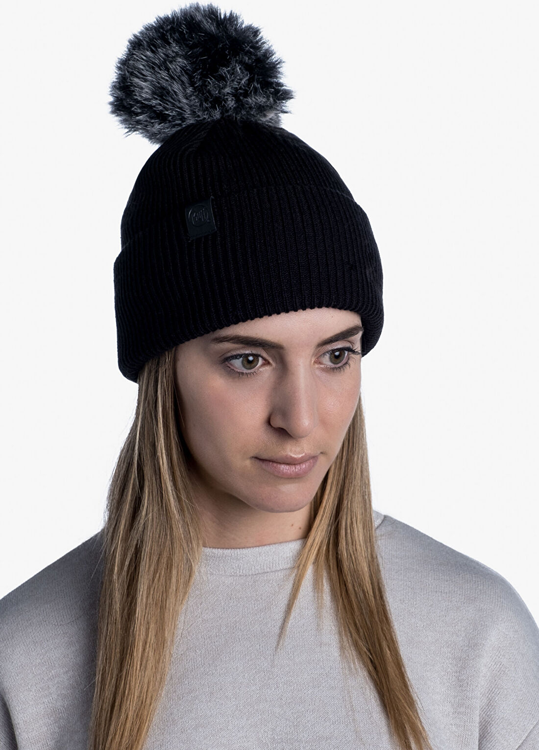 Buff Knitted Hat Kesha Siyah Kadın Bere görsel 2