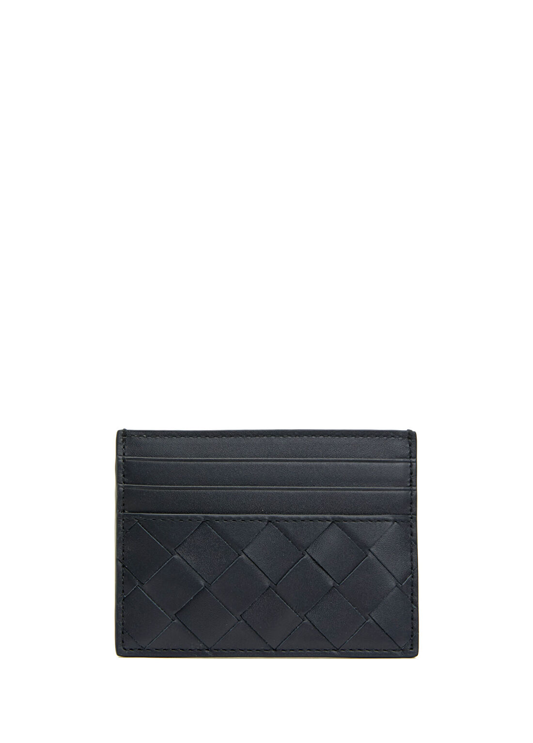 Bottega Veneta Lacivert Örgü Dokulu Erkek Deri Kartlık görsel 2