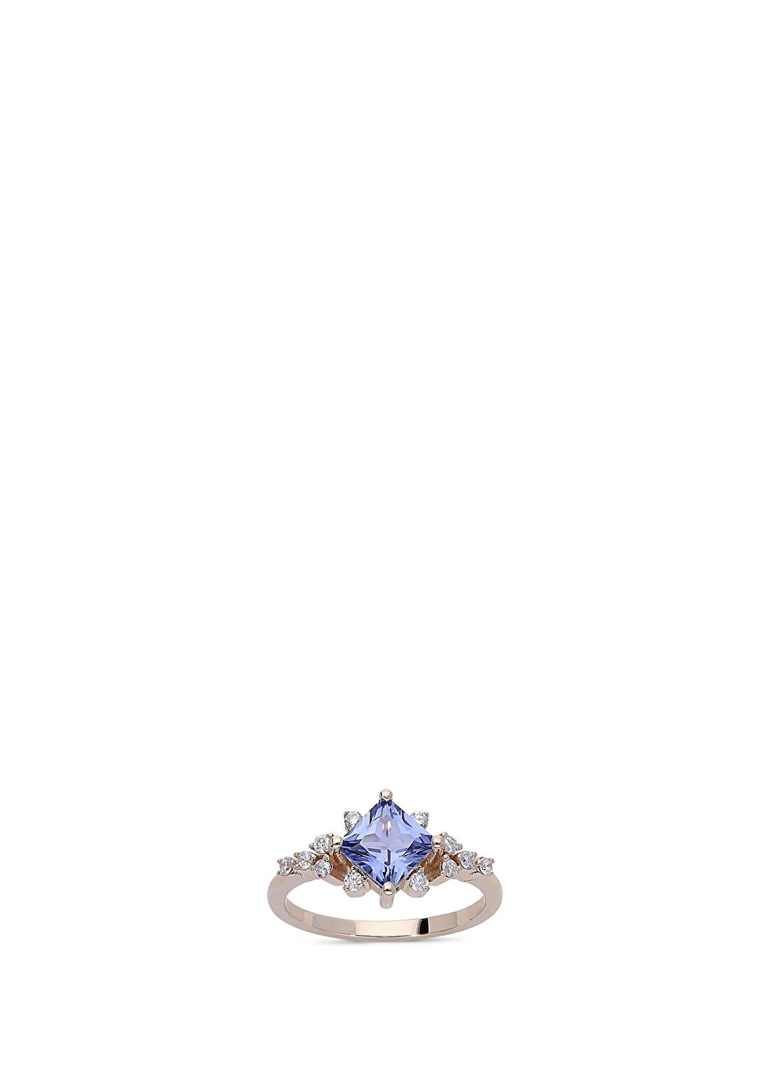 Safir Mücevher Hazine Safir Pırlanta 14 Ayar Rose Gold Kadın Altın Yüzük