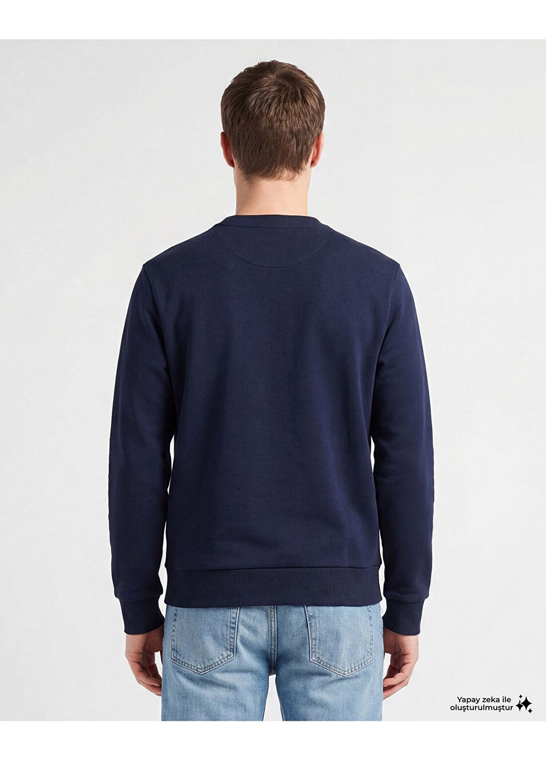 Gant Lacivert Pamuklu Regular Fit Erkek Sweatshirt görsel 2