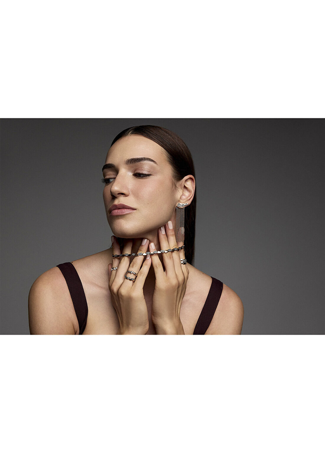 Reis Kuyumculuk Path and Track Earrings Pırlanta Taşlı 14 Ayar Pembe Altın Kadın Kolye görsel 2