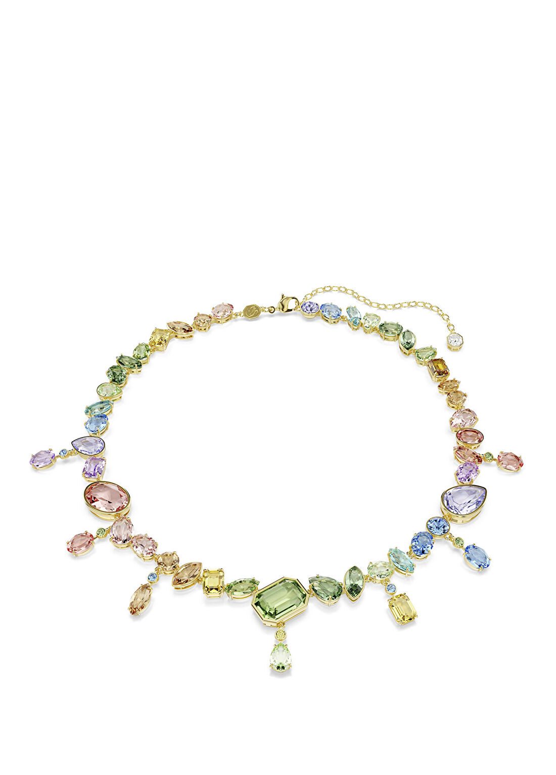 Swarovski Gema Çok Renkli Altın Rengi Kaplama Kadın Kolye