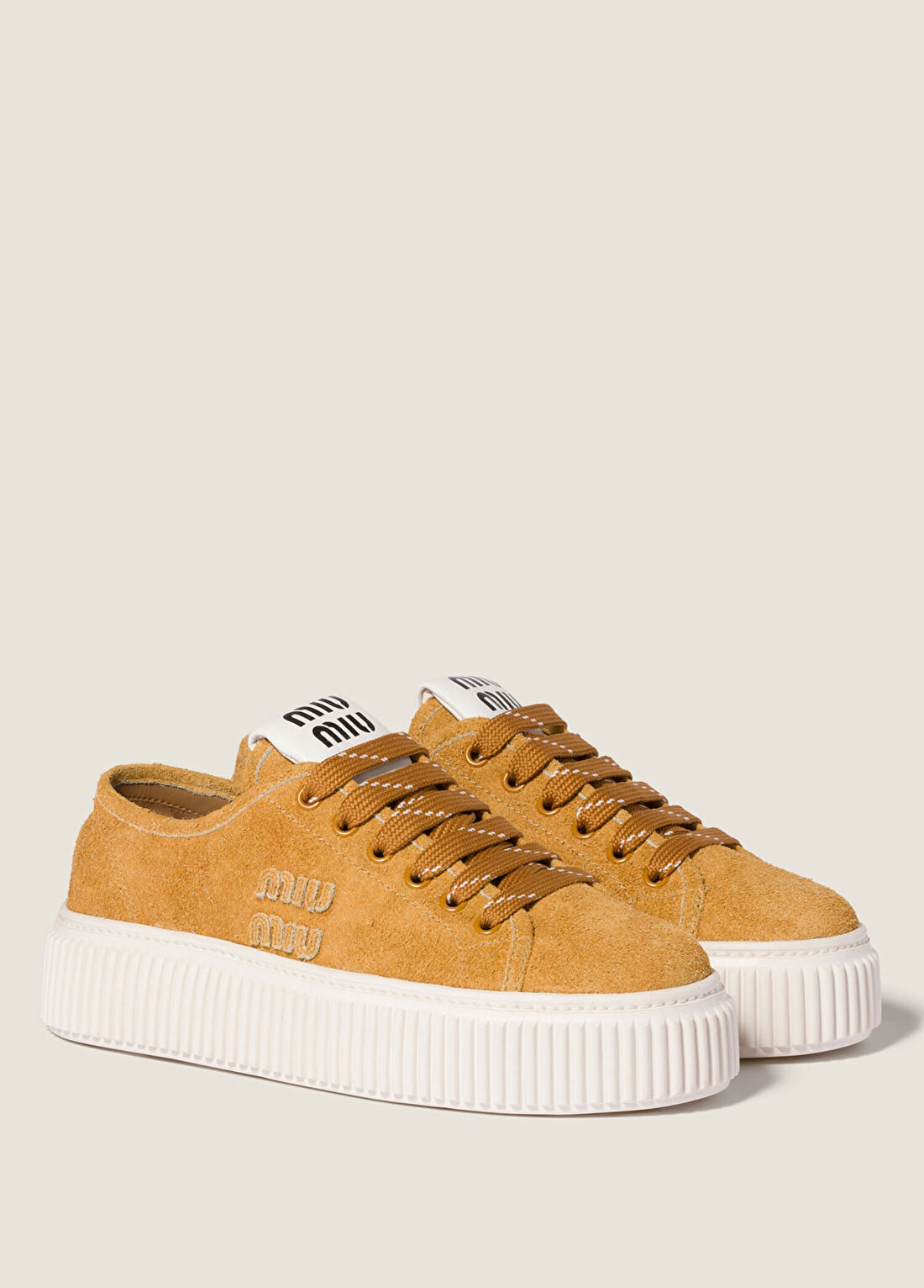 Miu Miu Açık Kahve Süet Kadın Sneaker görsel 2