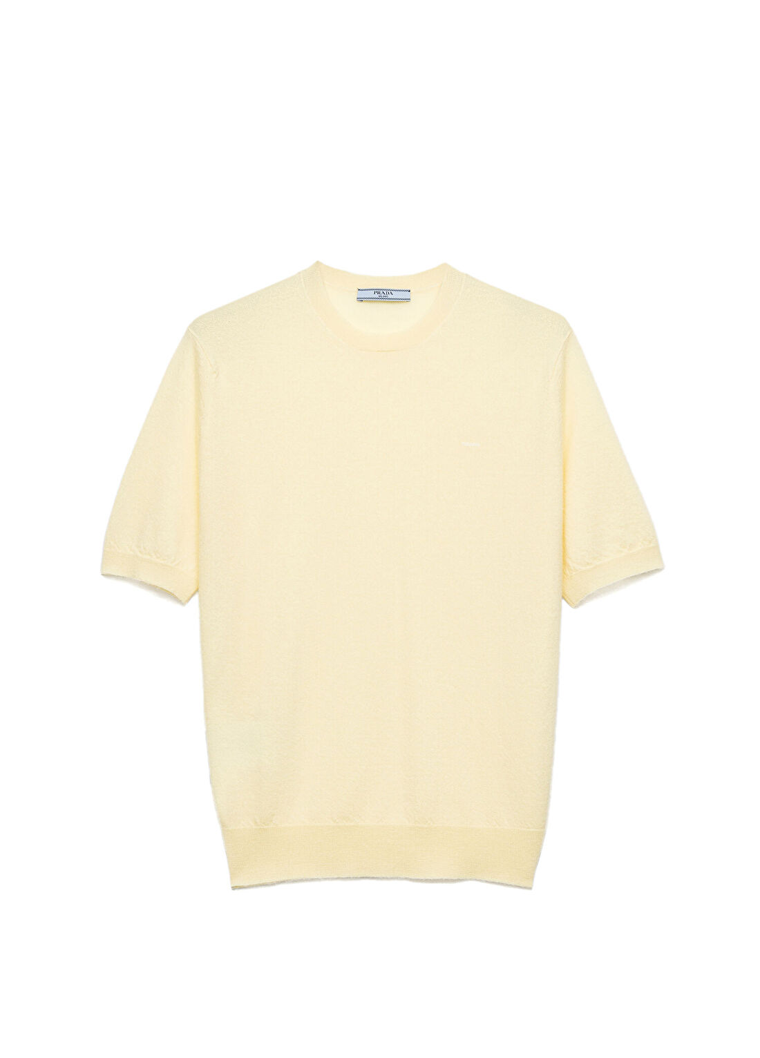 Prada Sarı Kaşmir Oversize Kısa Kollu Kadın T-shirt