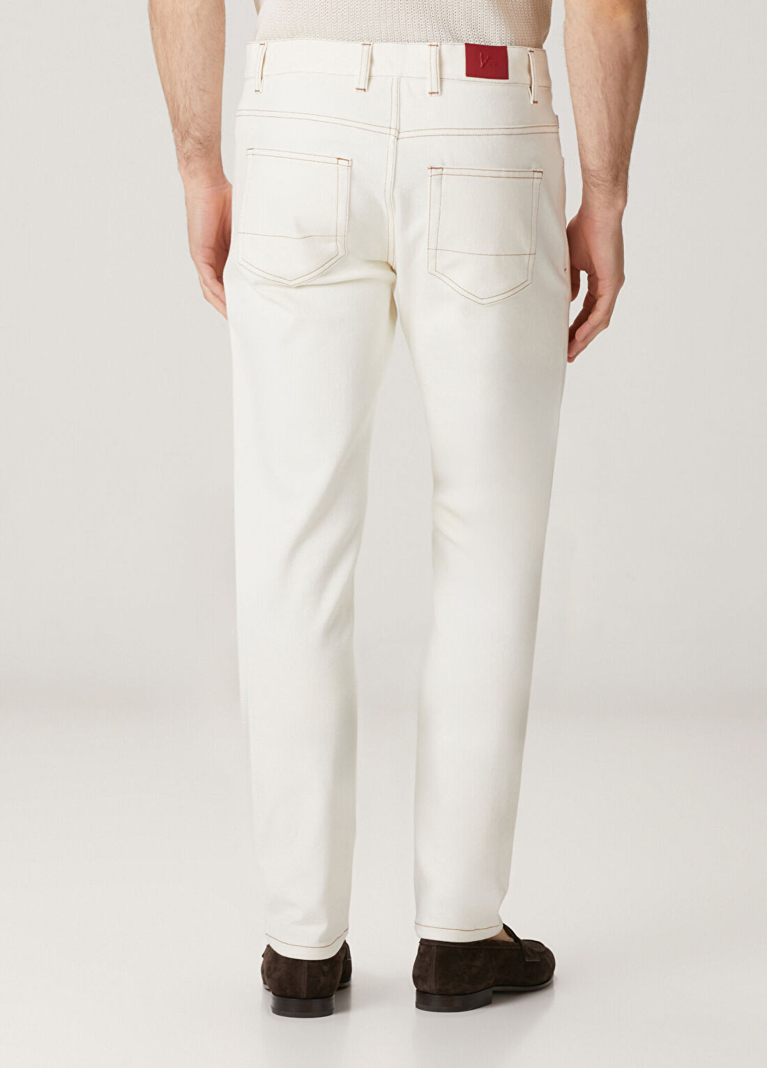 Isaia Beyaz Jean Pantolon görsel 3