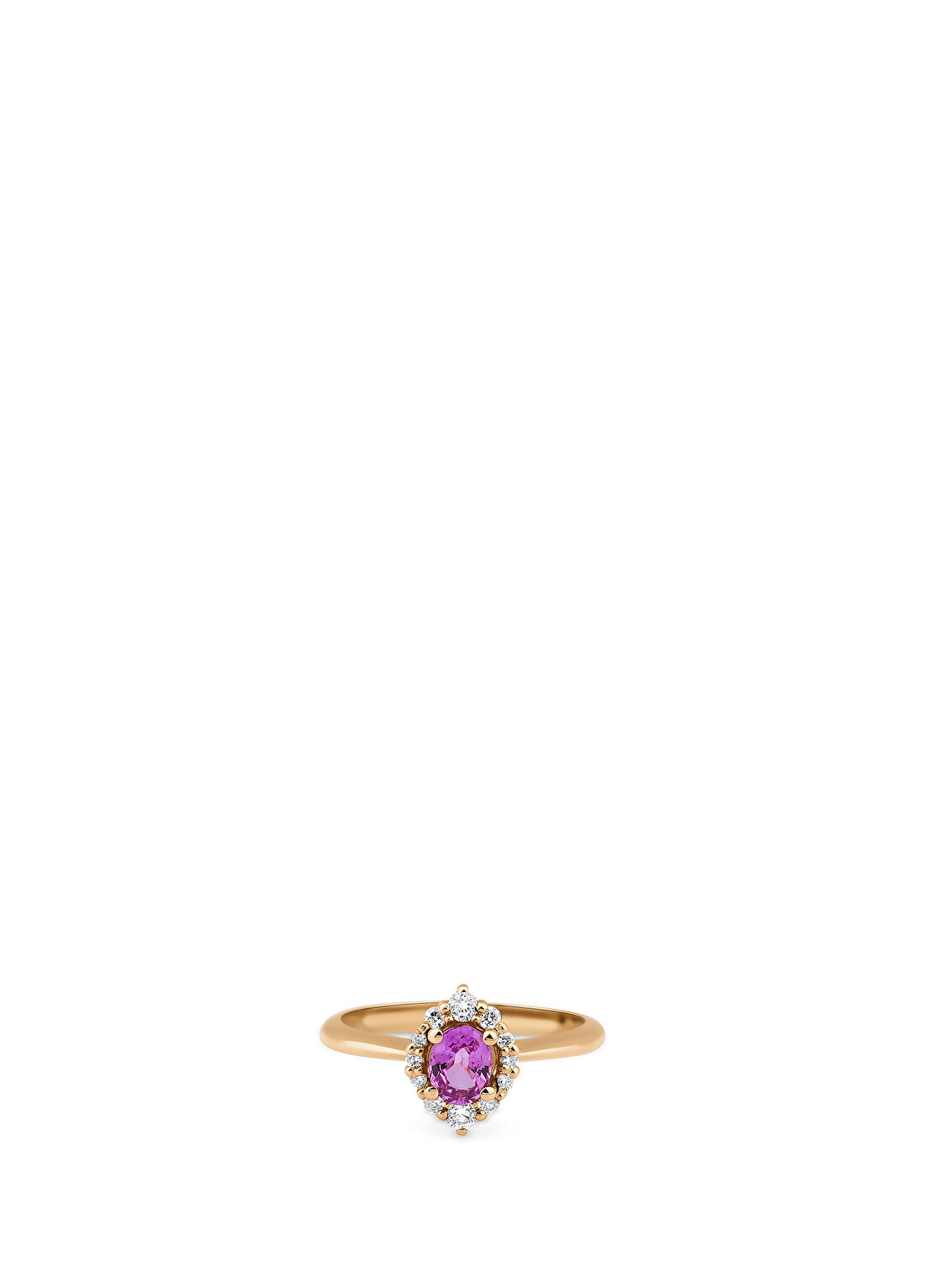 Mov Diamond Yuse Pembe Safir ve Pırlantalı 14 Ayar Altın Kadın Yüzük