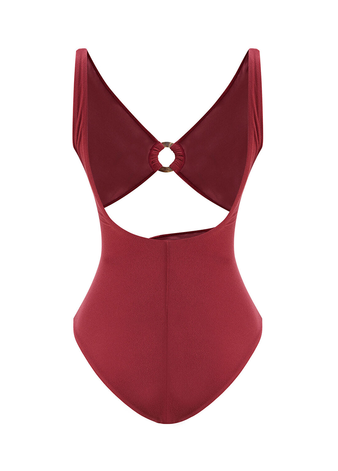 Peralina Stella Bordo Cut Out Detaylı Havlu Dokulu Kadın Mayo görsel 3