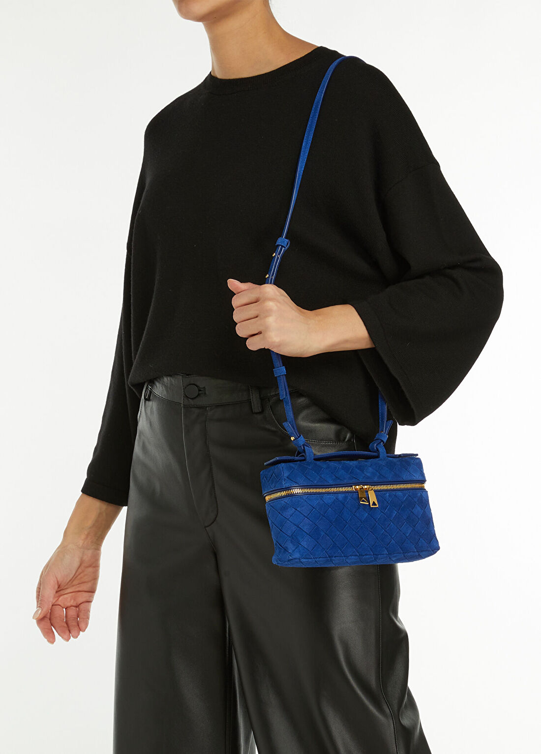 Bottega Veneta Bang Bang Saks Kadın Süet Çanta görsel 2