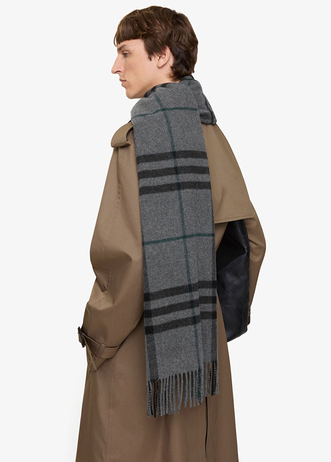 Burberry Washed Giant Gri Kaşmir Kadın Atkı görsel 4