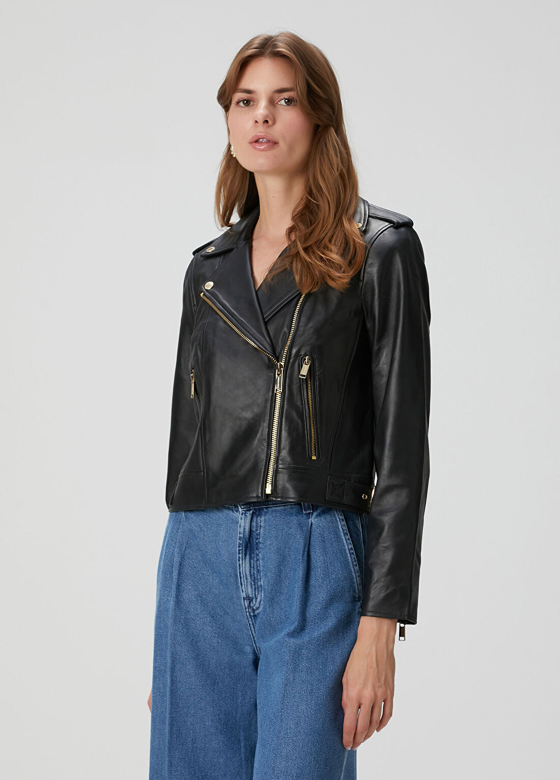 Michael Michael Kors Siyah Deri Biker Ceket