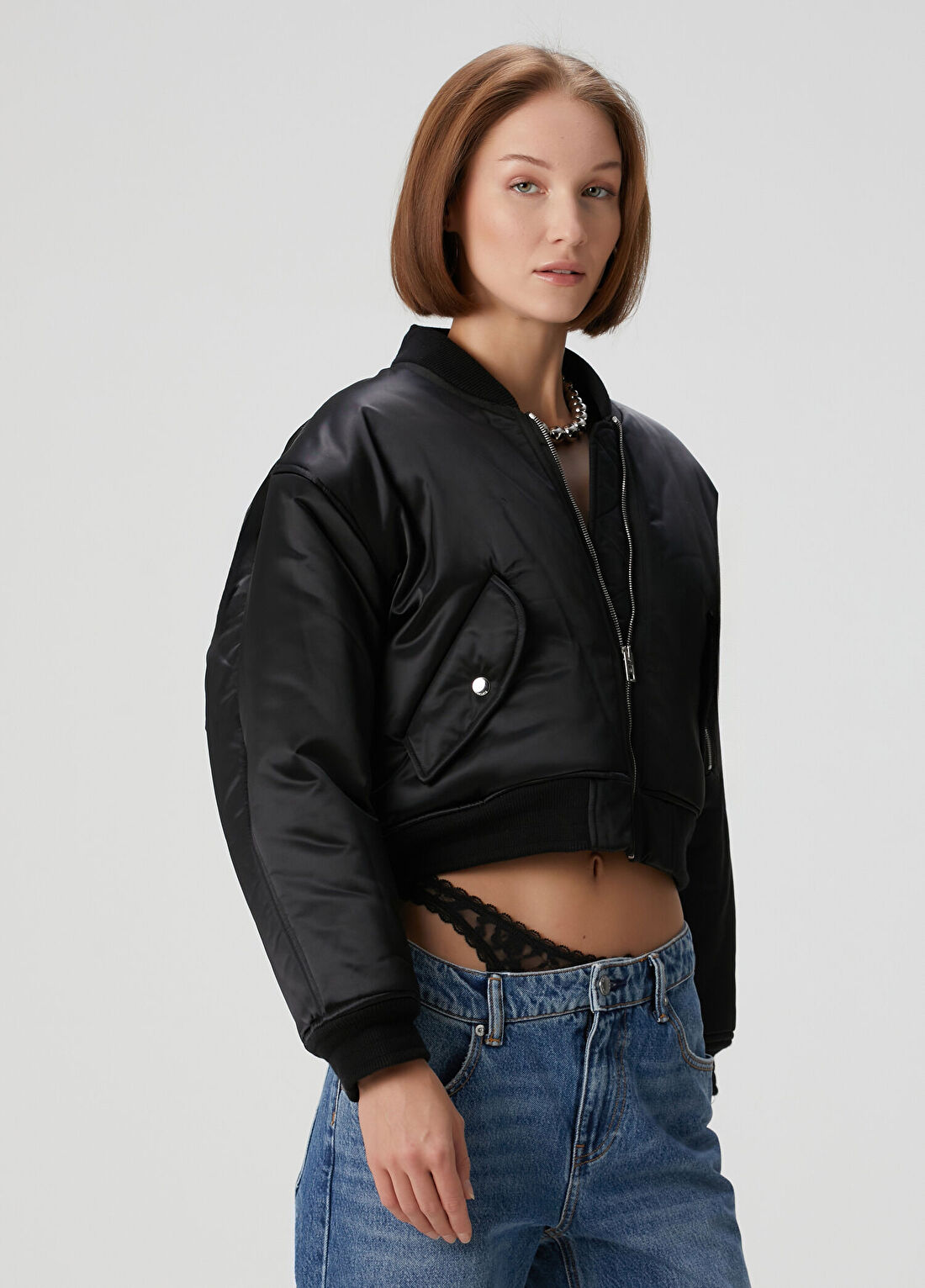 Alexander Wang Siyah Bomber Ceket görsel 3