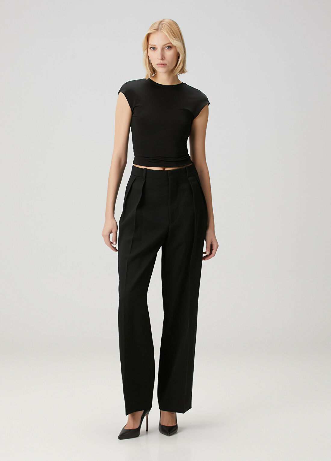Wardrobe Nyc Siyah Pilili Yün Pantolon
