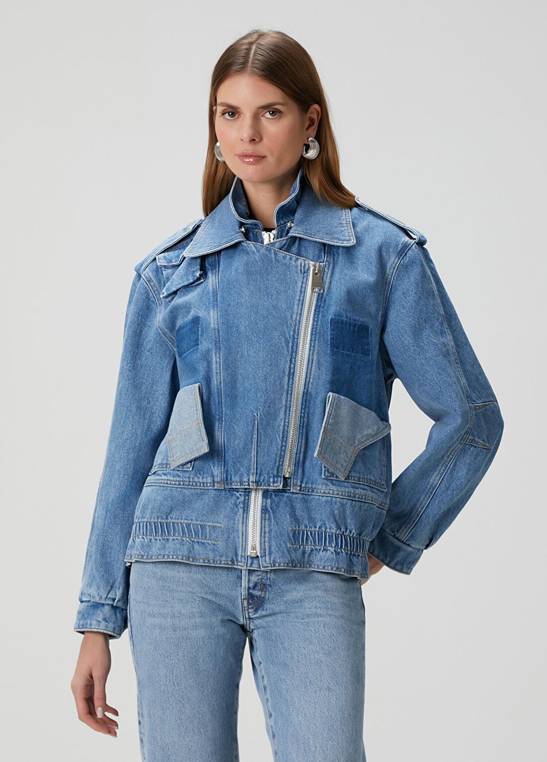Lol Lou Mavi Denim Ceket