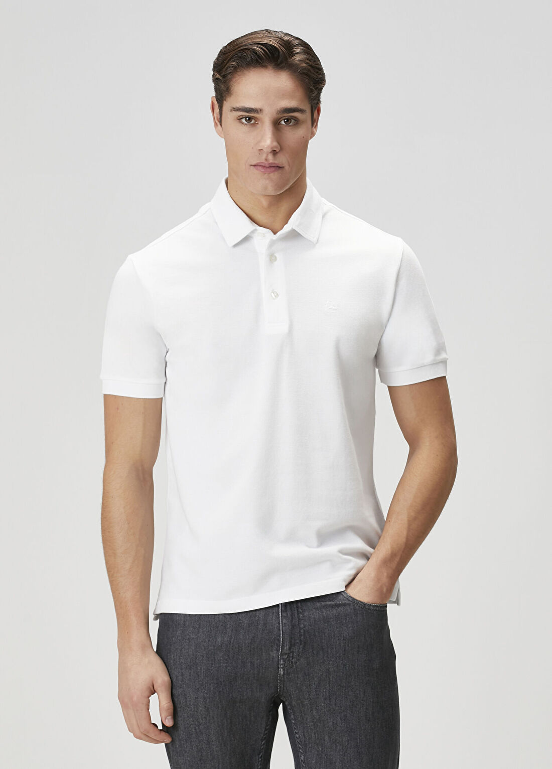 Etro Beyaz Polo Yaka T-shirt