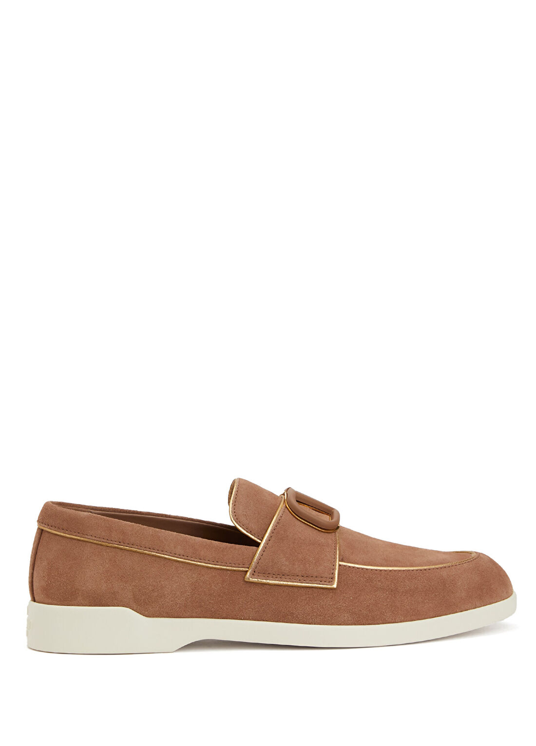 Valentino Garavani Camel Logo Detaylı Kadın Süet Loafer