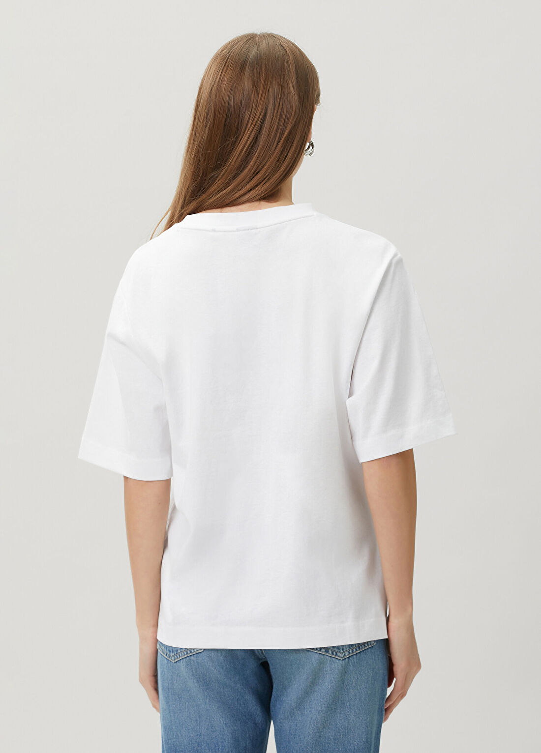 Boss Beyaz Logolu T-shirt görsel 4