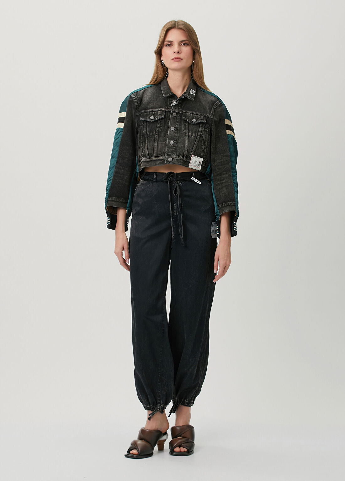 Maison Mihara Yasuhiro Siyah Garni Detaylı Denim Ceket görsel 2
