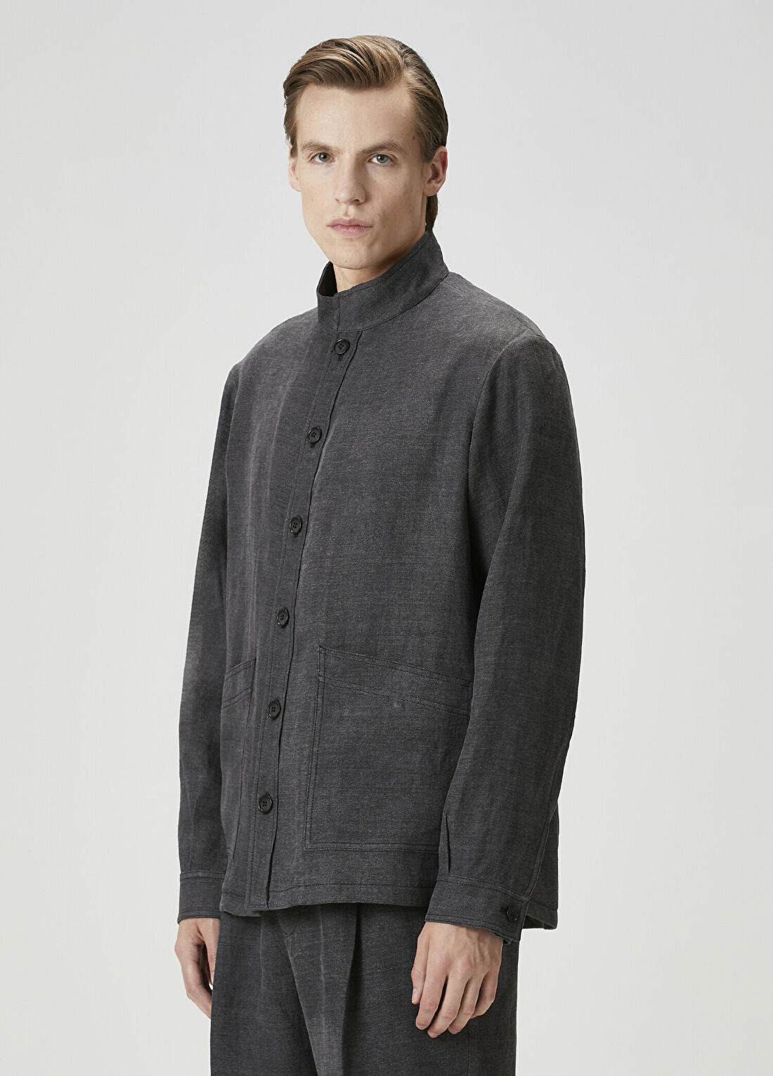 Giorgio Armani Antrasit Keten Ceket görsel 3