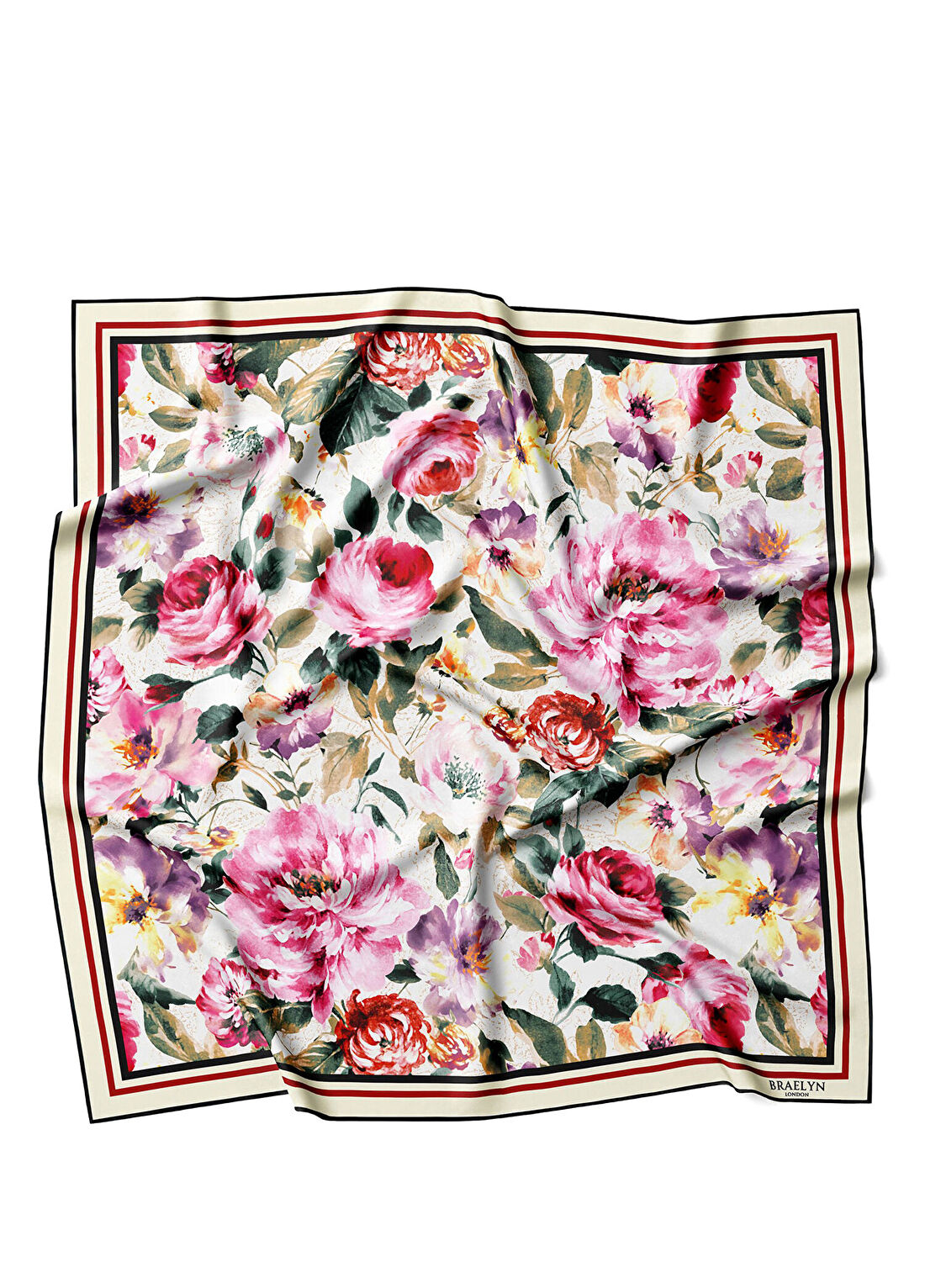 Braelyn London Rosaria Charm Twill İpek Kadın Eşarp