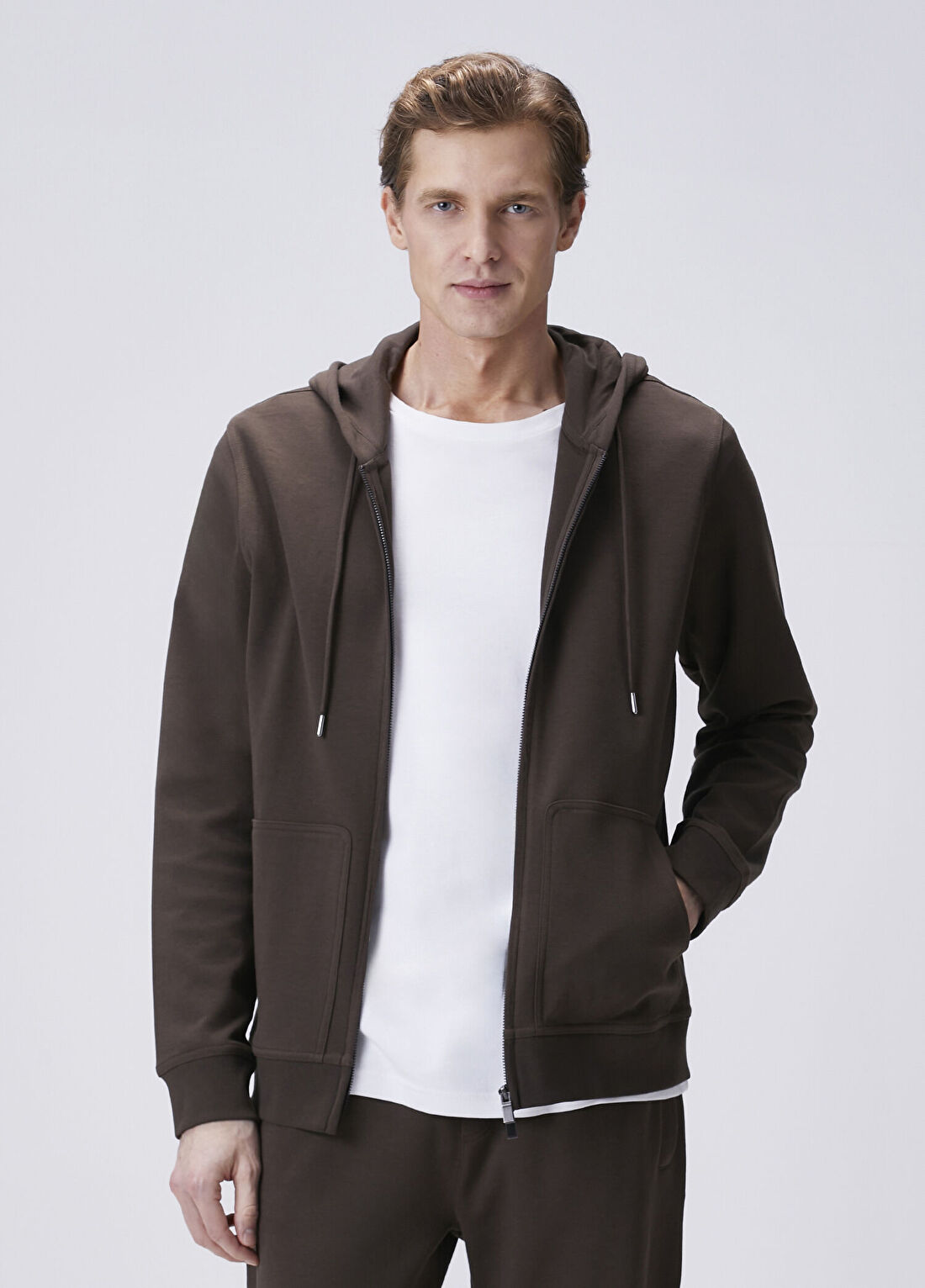 Beymen Collection Kahverengi Kapüşonlu Interlock Sweatshirt