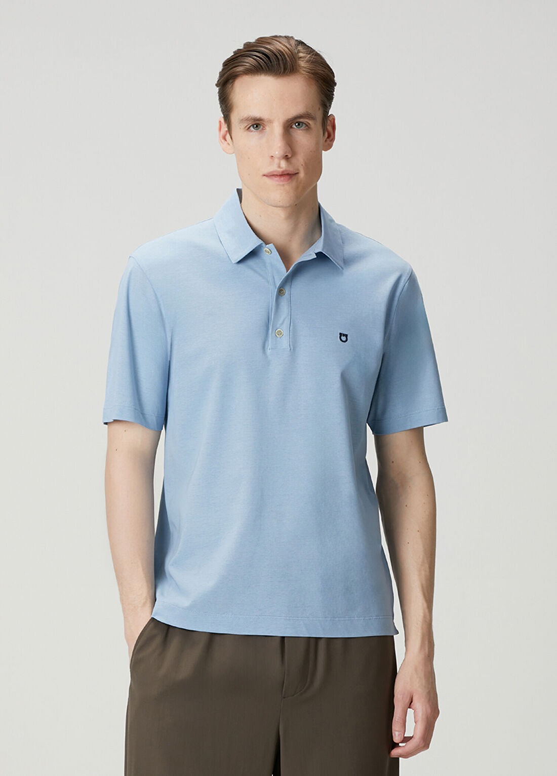 Ferragamo Mavi Polo Yaka T-shirt
