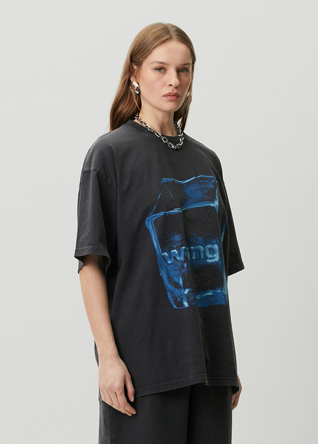Alexander Wang siyah T-shirt görsel 3