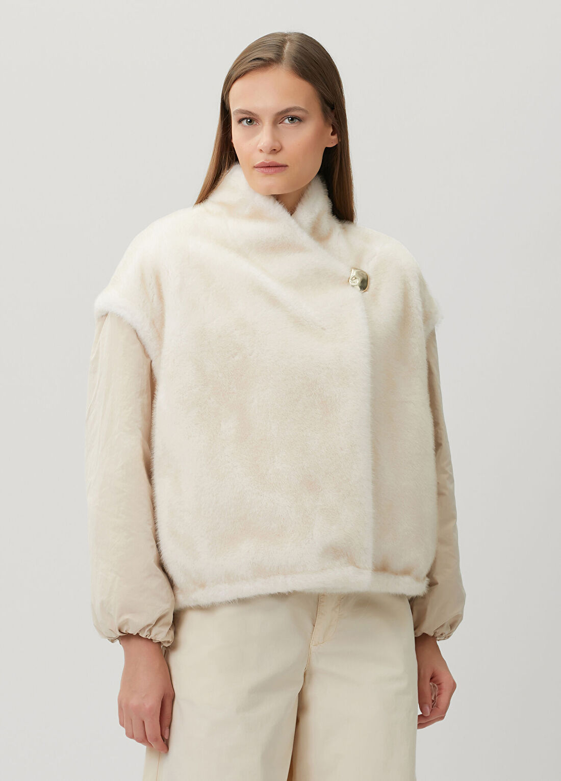 Moncler Bej Çift Taraflı Mont