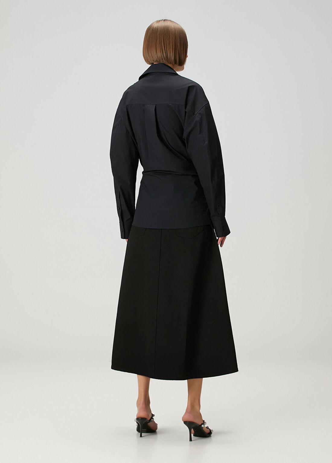 Alexander Wang Siyah Midi Gömlek Elbise görsel 4