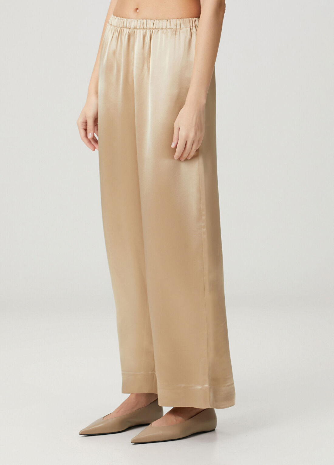 By Malene Birger Cabello Bej Saten Pantolon görsel 2