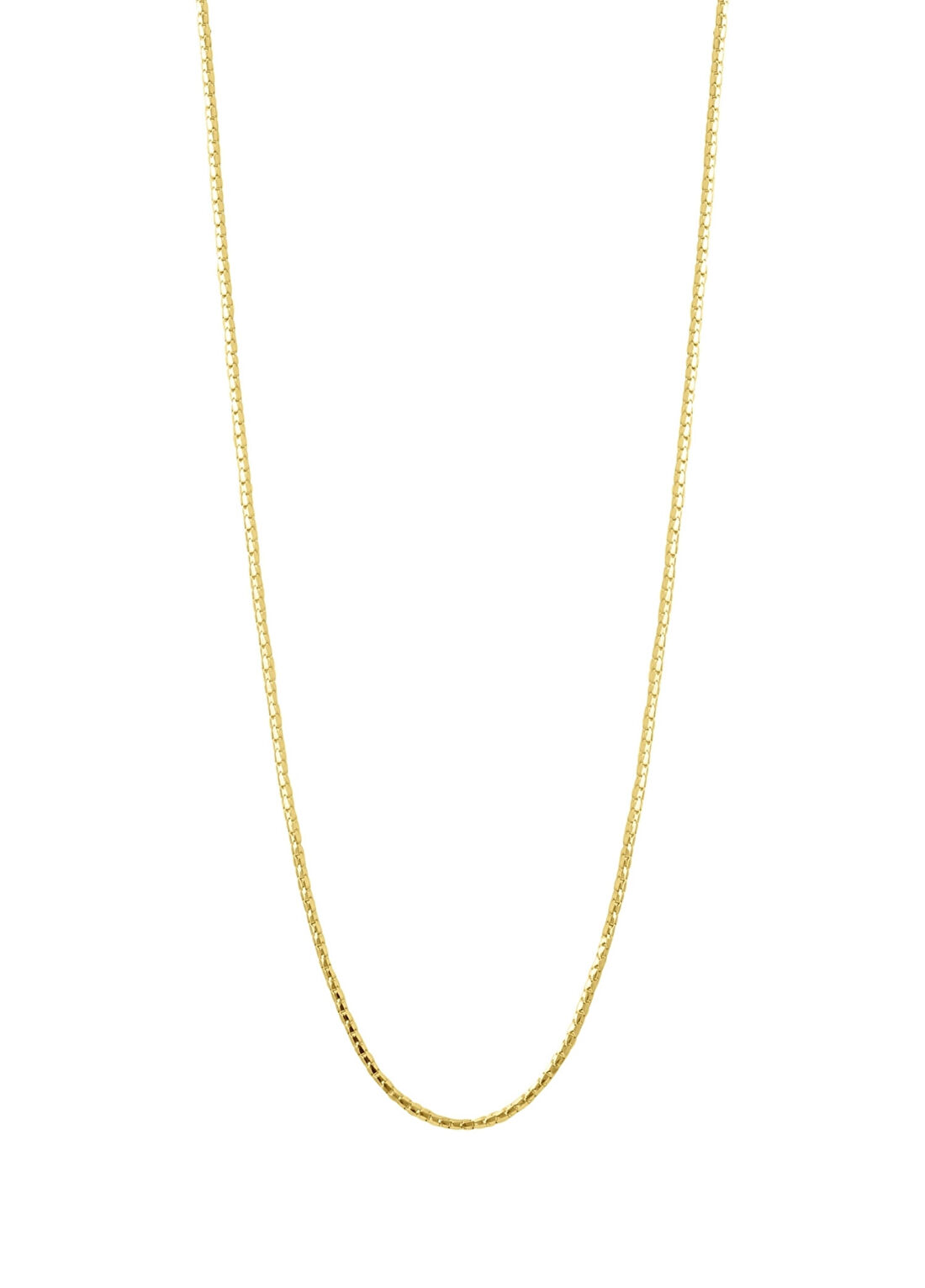 Safir Mücevher Silindir Zincir 14 Ayar Altın Unisex Kolye