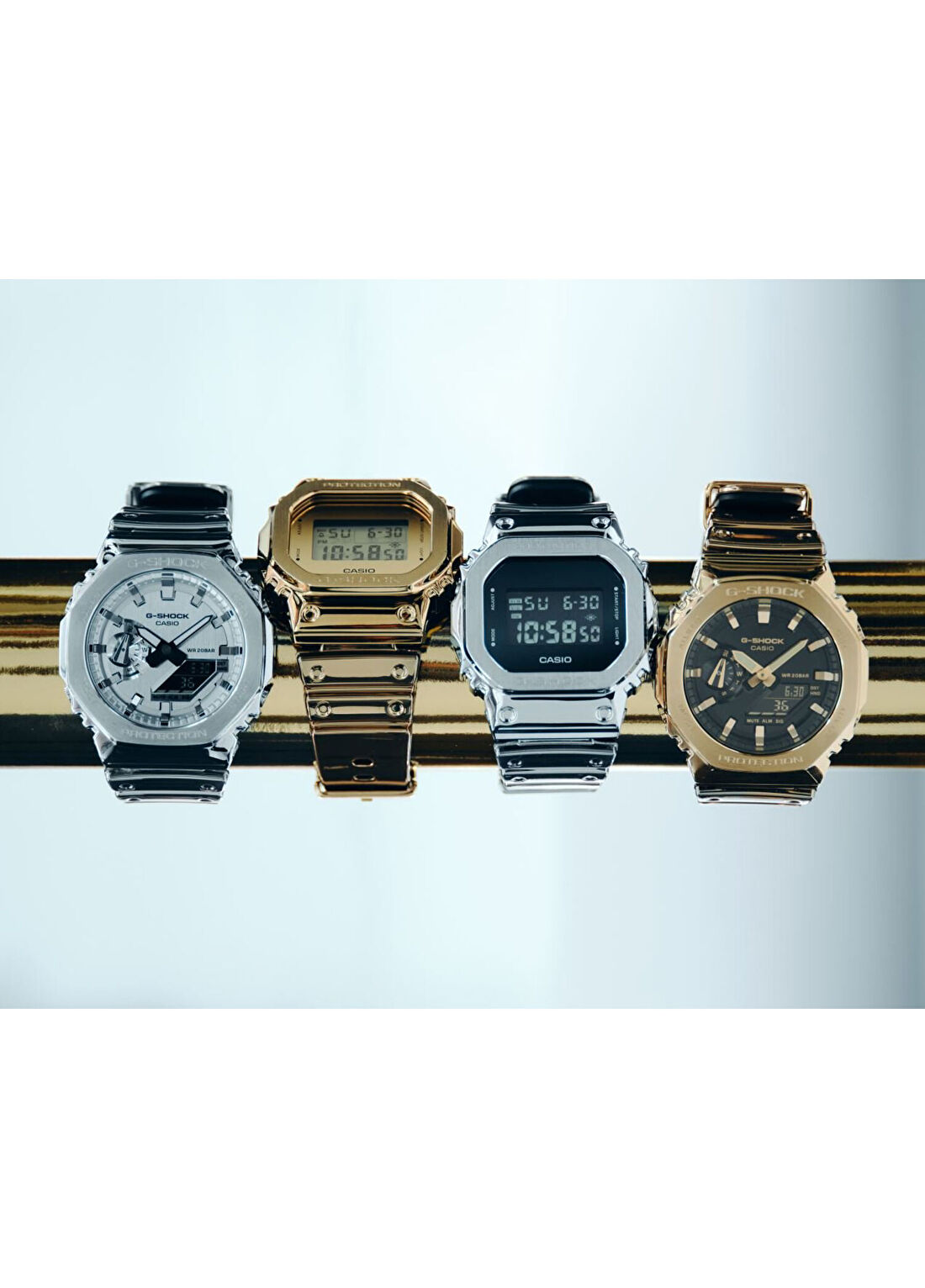 Casio G-Steel GM-5600YMG-9DR Altın Rengi Silikon Erkek Kol Saati görsel 4