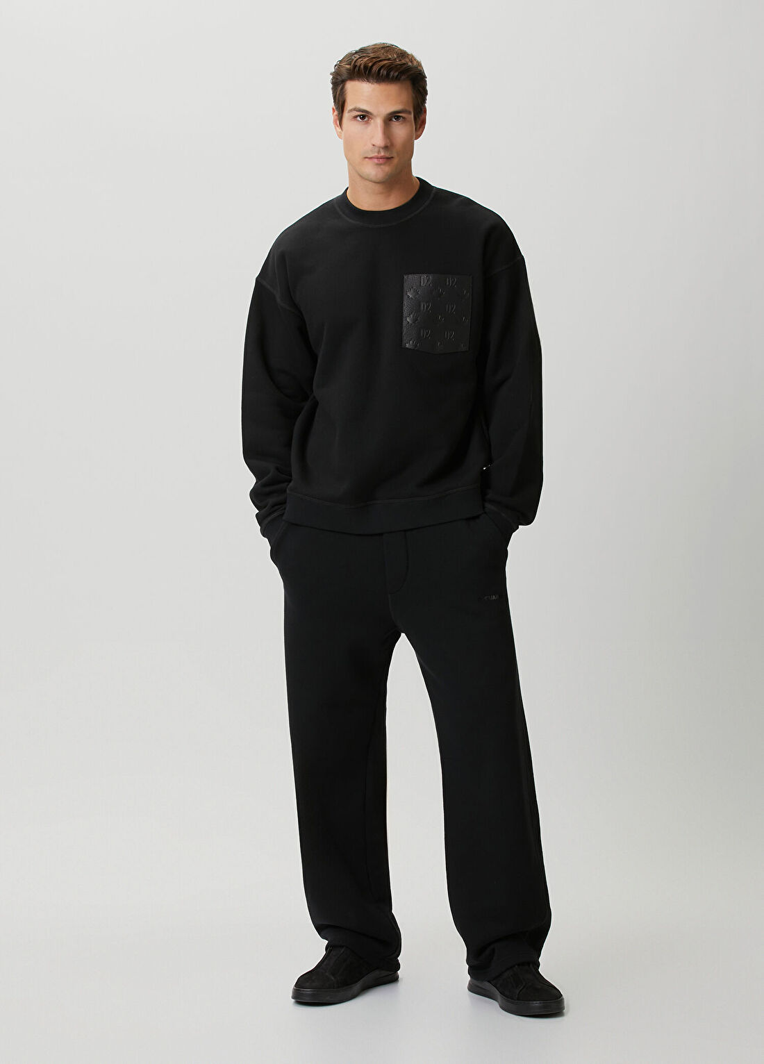 Dsquared2 Relax Fit Siyah Logo Detaylı Sweatshirt görsel 2